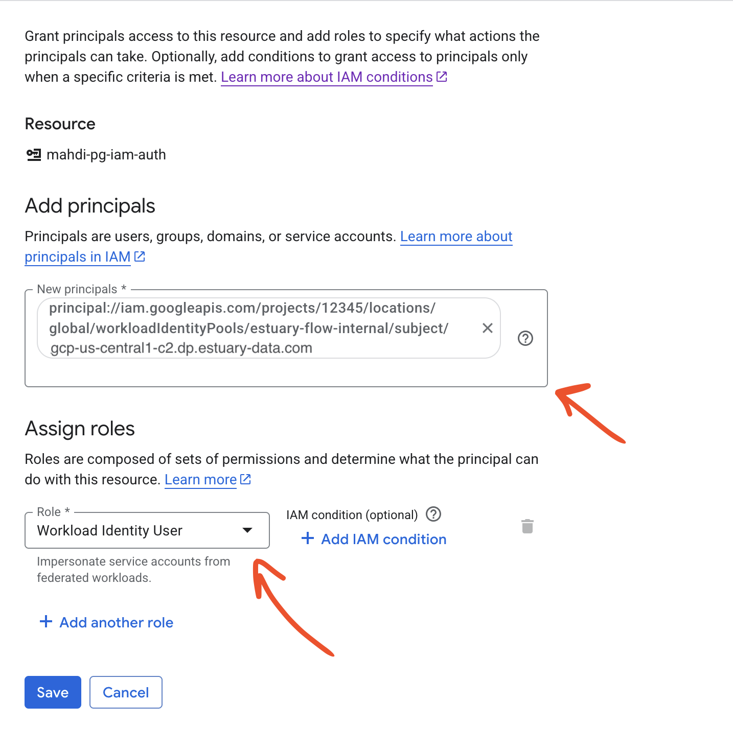 Workload Identity User Access Granted to Principal