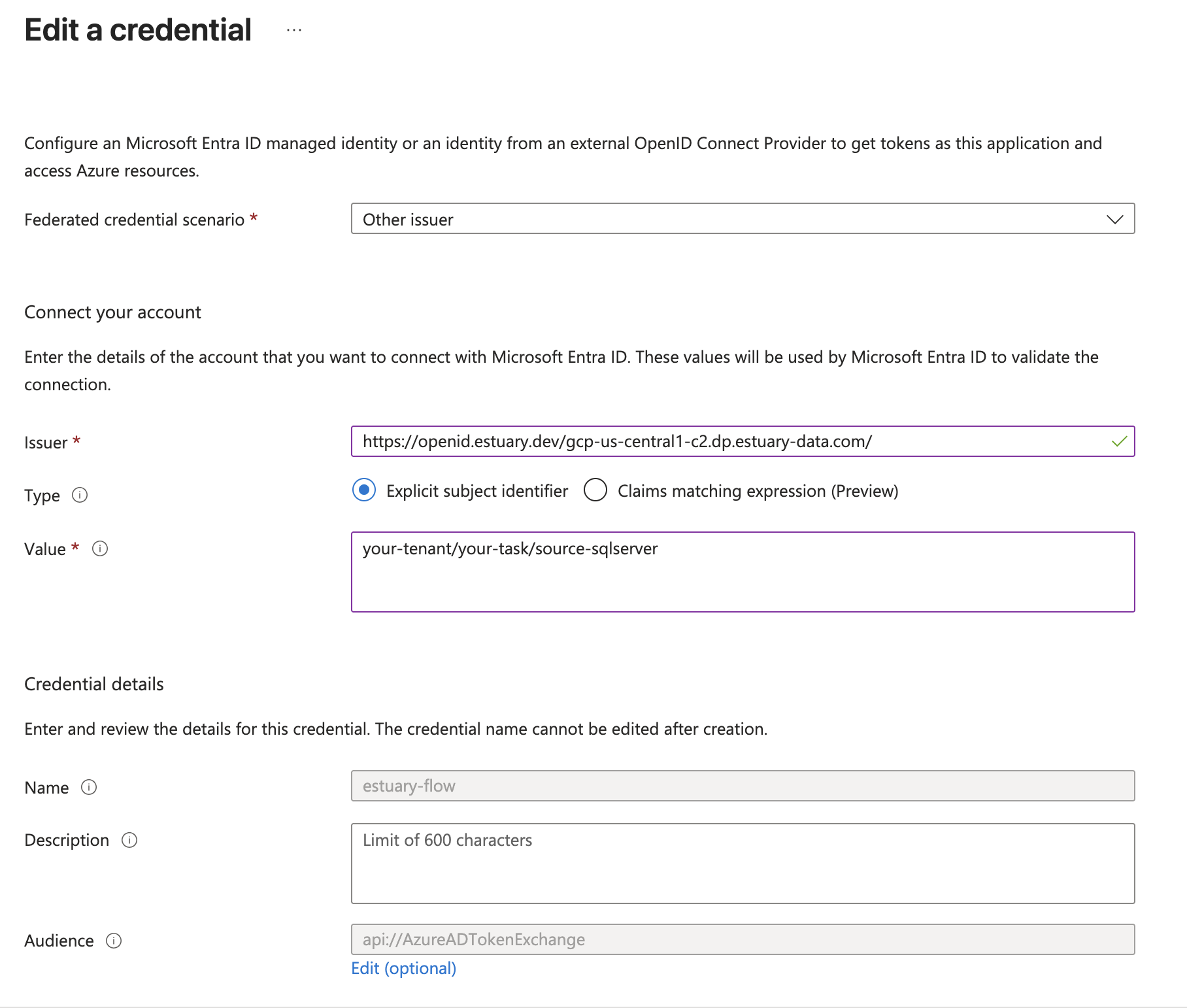Add Federated Credential