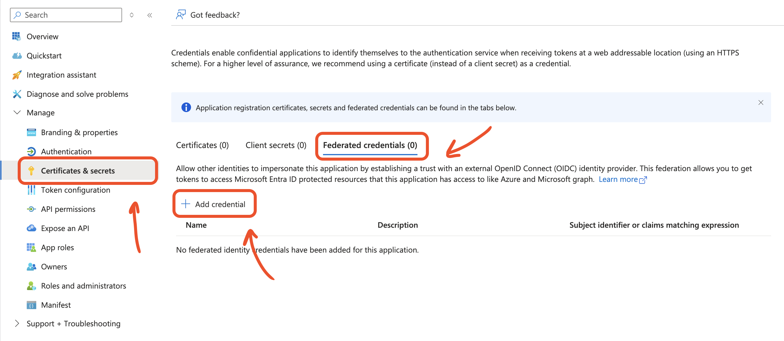 Add Federated Credential