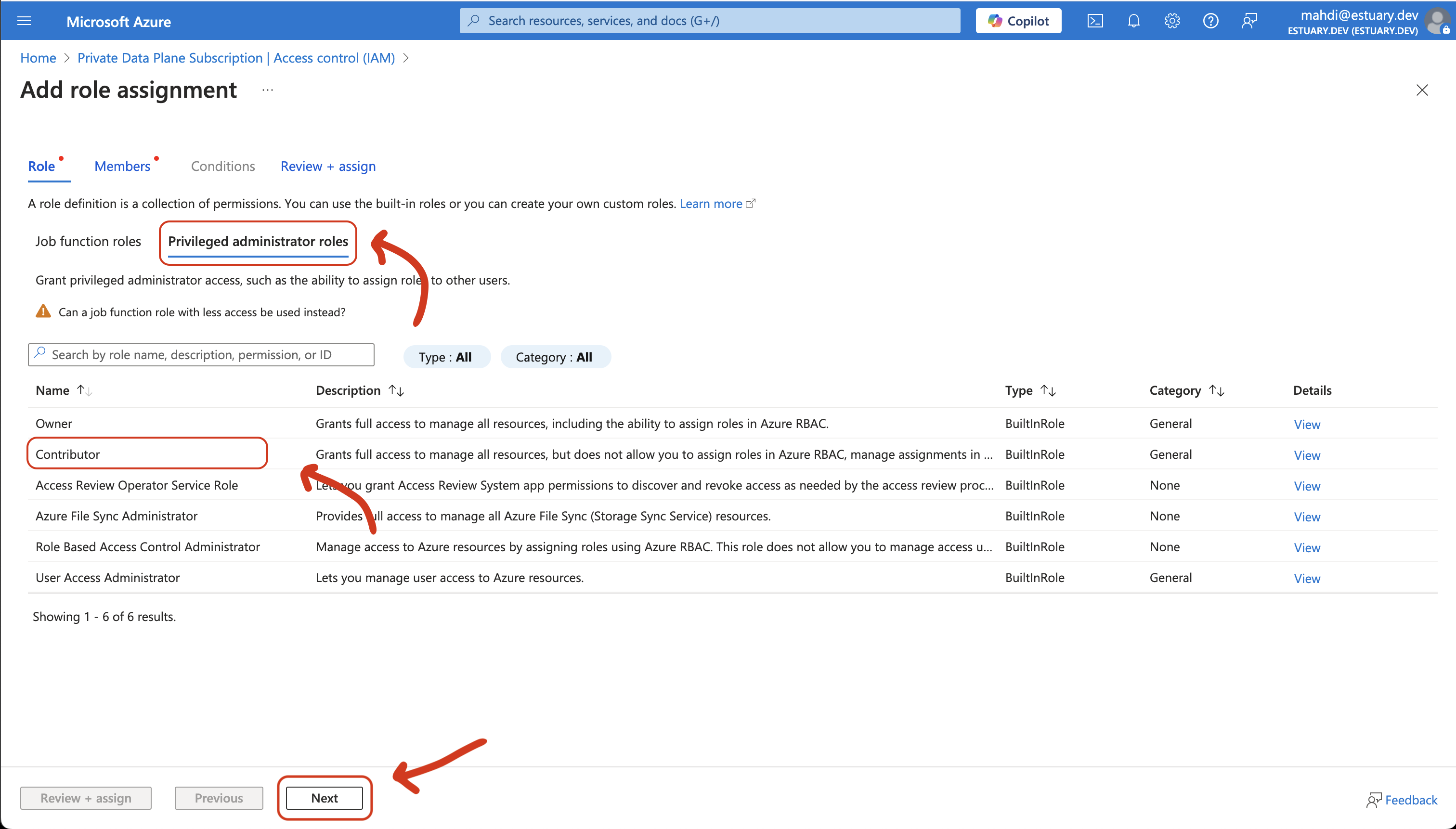 Privileged administrator roles