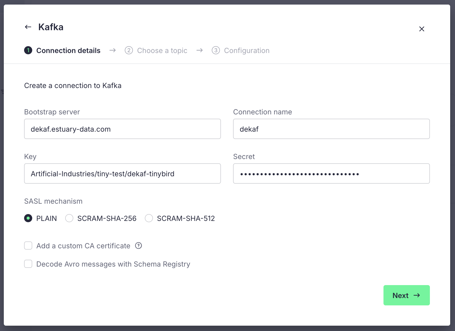 Configure Estuary Data Source